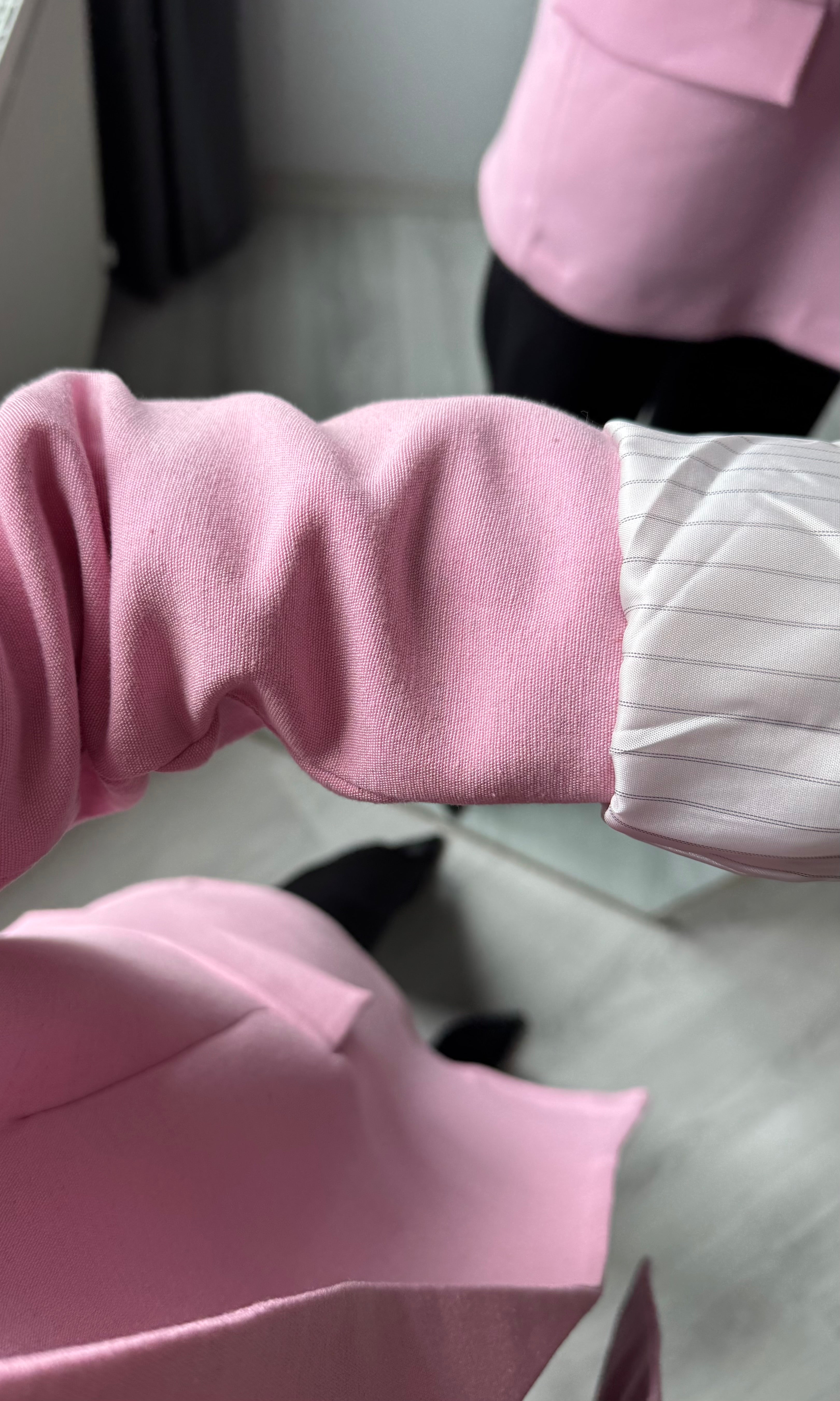 Keten Blazer Ceket - Pembe