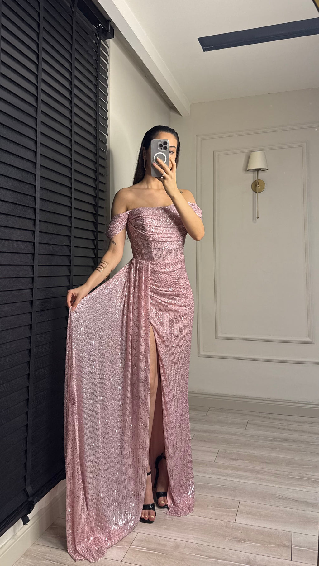 Payetli Elara Abiye - PEMBE