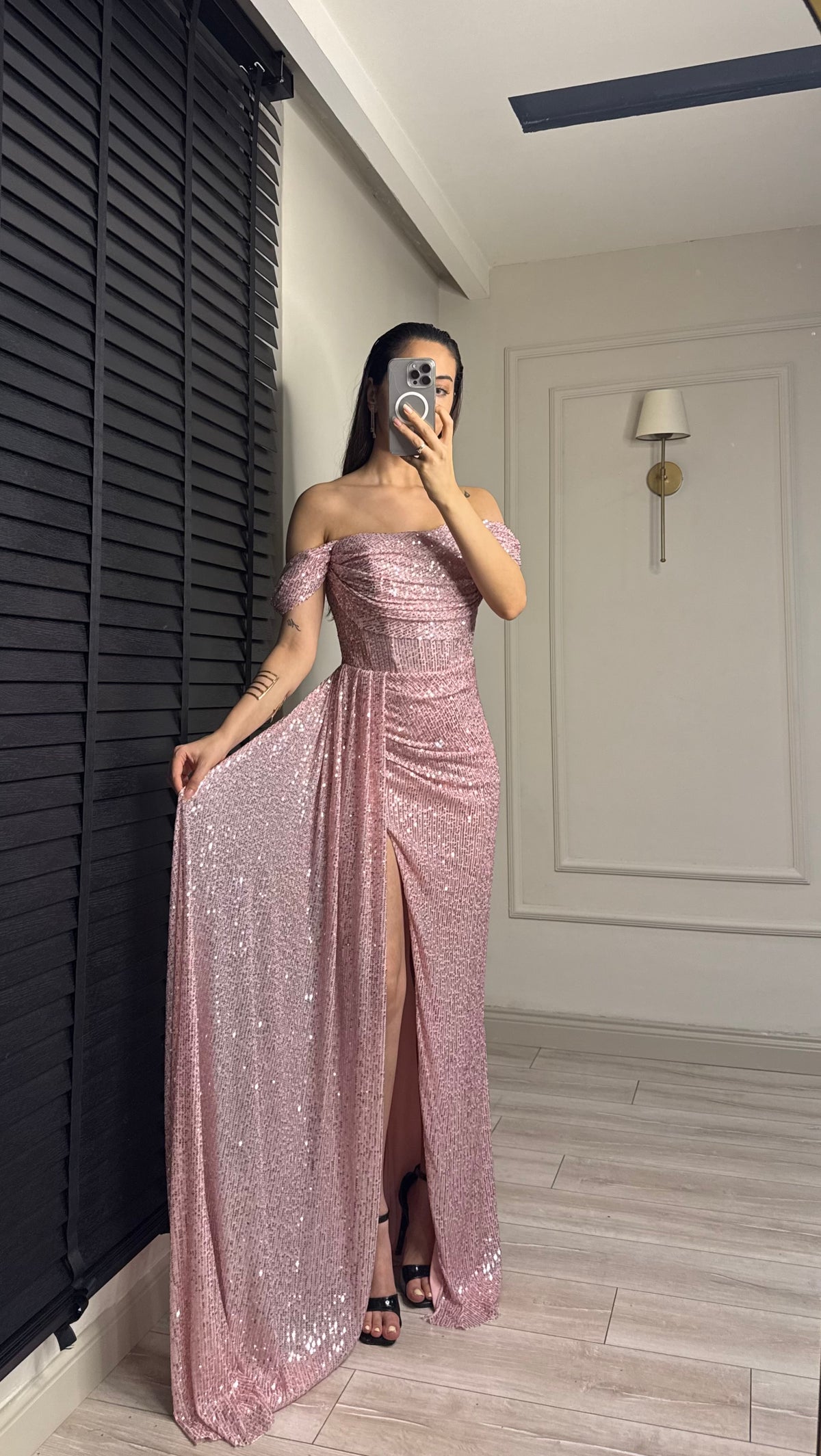 Payetli Elara Abiye - PEMBE