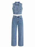 Yelek Pantolon Denim Takım