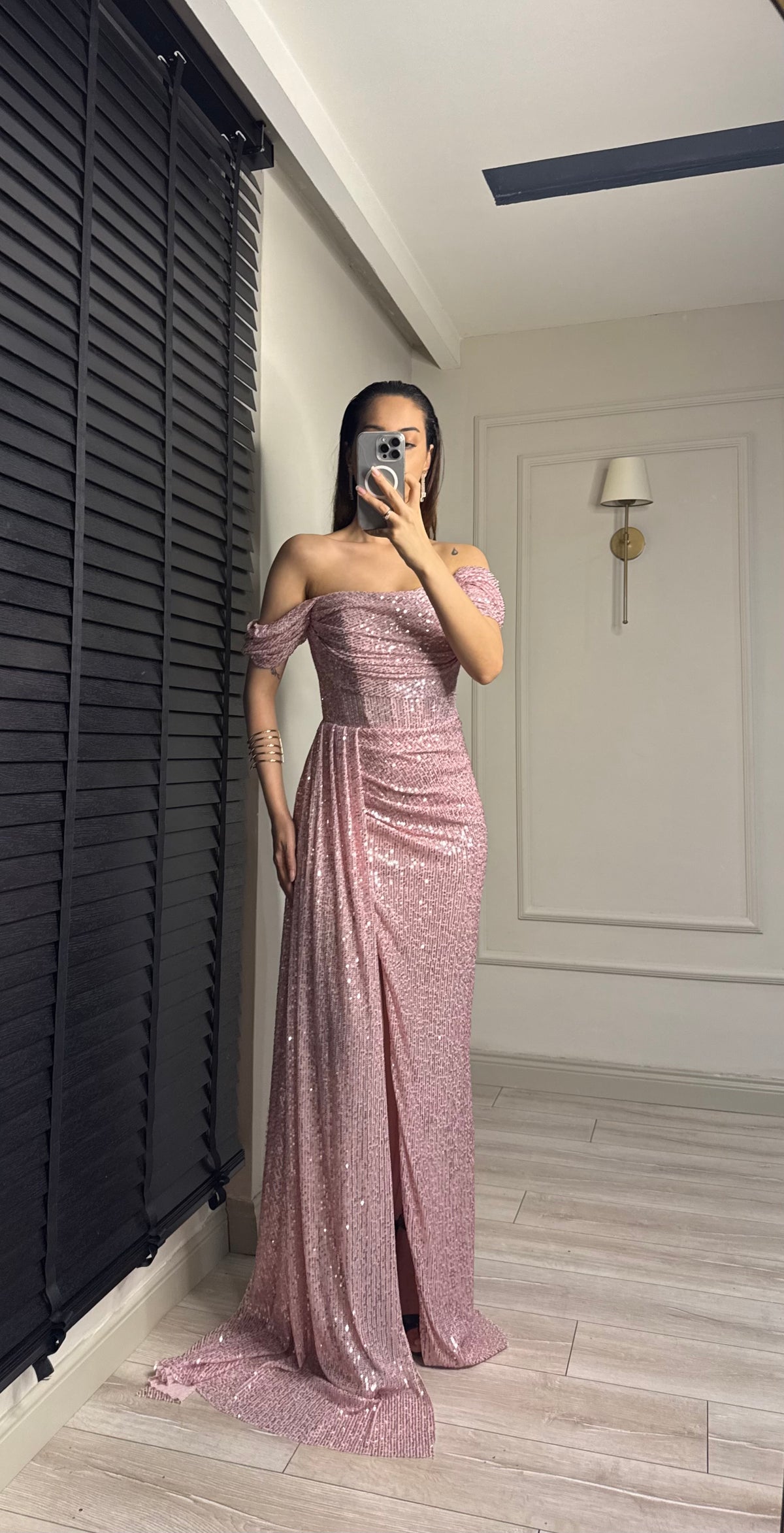 Payetli Elara Abiye - PEMBE