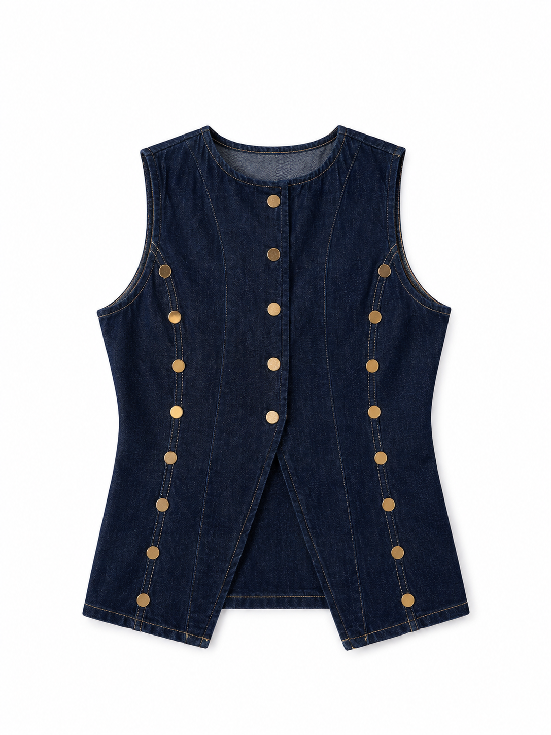 Gold Zımbalı Premium Jean Ceket
